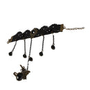 Bracelet Ring Hand Chain Gothic Lace & Alloy Bracelet Ring Attached Bracelet Victorian Flower Vampire Chain