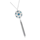 Bohemian Style Ladies Flower Tassel Long Chain Necklace Jewelry