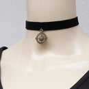 Vintage Black Gothic Rudder Pendant Necklace Women Velvet Collar Necklace