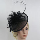 Women Girls Party Charms Bridal Fascinator Hairclip Wedding Headpiece Feather Hairpin Hair Decor Accessory Black