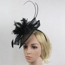 Women Girls Party Charms Bridal Fascinator Hairclip Wedding Headpiece Feather Hairpin Hair Decor Accessory Black