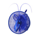 Women Girls Party Charms Bridal Fascinator Hairclip Wedding Headpiece Feather Hairpin Hair Decor Accessory Royal Blue