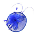 Women Girls Party Charms Bridal Fascinator Hairclip Wedding Headpiece Feather Hairpin Hair Decor Accessory Royal Blue