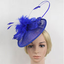 Women Girls Party Charms Bridal Fascinator Hairclip Wedding Headpiece Feather Hairpin Hair Decor Accessory Royal Blue