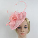 Women Girls Party Charms Bridal Fascinator Hairclip Wedding Headpiece Feather Hairpin Hair Decor Accessory Pink