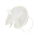 Lady Bridal Wedding Dance Prom Party Fashionable Fascinator Hairclip Wedding Headpiece Feather Hairpin Beige