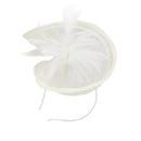Lady Bridal Wedding Dance Prom Party Fashionable Fascinator Hairclip Wedding Headpiece Feather Hairpin Beige