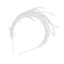 Elegant Girls Bride white Feather Headband Party Fascinator Headwear Hair Costume