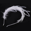 Elegant Girls Bride white Feather Headband Party Fascinator Headwear Hair Costume