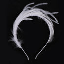Elegant Girls Bride white Feather Headband Party Fascinator Headwear Hair Costume