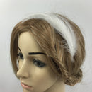 Elegant Girls Bride white Feather Headband Party Fascinator Headwear Hair Costume