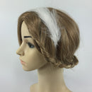 Elegant Girls Bride white Feather Headband Party Fascinator Headwear Hair Costume
