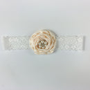 Women Girls Flower Lace Pearls Headband Hair Band Party Hair jewelry