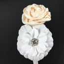 White Rhinestone Floral Headband Headpiece Alice Band Accessory for Girls Kids
