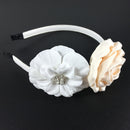 White Rhinestone Floral Headband Headpiece Alice Band Accessory for Girls Kids