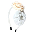 White Rhinestone Floral Headband Headpiece Alice Band Accessory for Girls Kids