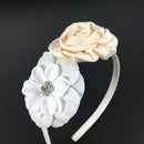 White Rhinestone Floral Headband Headpiece Alice Band Accessory for Girls Kids
