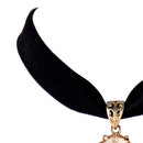 Rhinestone Cross Pendant Gothic Black Velvet Choker Collar Elegant Necklace