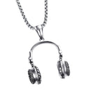 Men's Stainless Steel Earphone Pendant Headphone Necklace Hip Hop Jewelry