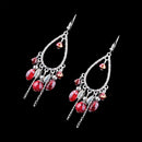 Fashion Bohemia Red Beads Dangle Earrings Retro Elegant Party Ornaments