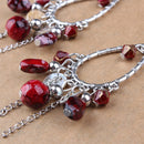 Fashion Bohemia Red Beads Dangle Earrings Retro Elegant Party Ornaments