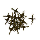 20 x Vintage Bronze Rose Flower Cross Charms Jewelry DIY Making Crafts