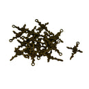20 x Vintage Bronze Rose Flower Cross Charms Jewelry DIY Making Crafts