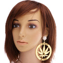 Punk Large Round Marijuana Earrings Acrylic Ear Studs Women Fashion Jewelry