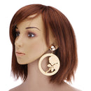 1 Pair Dangle Earrings Fashion Jewelry Ear Stud Rond Shape Statement Hiphop Gold Tone