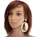 1 Pair Dangle Earrings Fashion Jewelry Ear Stud Rond Shape Statement Hiphop Gold Tone
