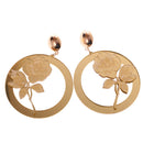 1 Pair Dangle Earrings Fashion Jewelry Ear Stud Rond Shape Statement Hiphop Gold Tone