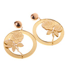 1 Pair Dangle Earrings Fashion Jewelry Ear Stud Rond Shape Statement Hiphop Gold Tone
