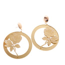 1 Pair Dangle Earrings Fashion Jewelry Ear Stud Rond Shape Statement Hiphop Gold Tone