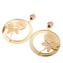 1 Pair Dangle Earrings Fashion Jewelry Ear Stud Rond Shape Statement Hiphop Gold Tone
