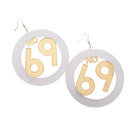 1 Pair Acrylic Large Number 69 Dangle Earrings Women Hip Hop Earrings Jewelry