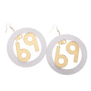 1 Pair Acrylic Large Number 69 Dangle Earrings Women Hip Hop Earrings Jewelry