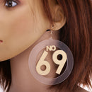 1 Pair Acrylic Large Number 69 Dangle Earrings Women Hip Hop Earrings Jewelry