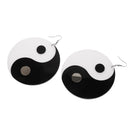 White Black Yin Yang Earrings 1 Pair Acrylic The Tao Symbol Dangle Earrings