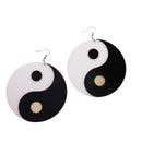 White Black Yin Yang Earrings 1 Pair Acrylic The Tao Symbol Dangle Earrings