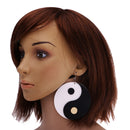 White Black Yin Yang Earrings 1 Pair Acrylic The Tao Symbol Dangle Earrings