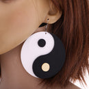 White Black Yin Yang Earrings 1 Pair Acrylic The Tao Symbol Dangle Earrings