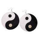 White Black Yin Yang Earrings 1 Pair Acrylic The Tao Symbol Dangle Earrings