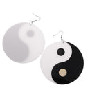 White Black Yin Yang Earrings 1 Pair Acrylic The Tao Symbol Dangle Earrings
