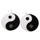 White Black Yin Yang Earrings 1 Pair Acrylic The Tao Symbol Dangle Earrings