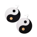 White Black Yin Yang Earrings 1 Pair Acrylic The Tao Symbol Dangle Earrings