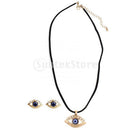 Classic Fashion Evil Eye Pendant Necklace Ear Studs Jewelry Set Lucky Charms