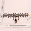 Women Gothic Retro Lace Spider Web Choker Necklace Bead Pendant Chain Collar