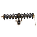 Women Gothic Retro Lace Spider Web Choker Necklace Bead Pendant Chain Collar