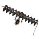 Women Gothic Retro Lace Spider Web Choker Necklace Bead Pendant Chain Collar