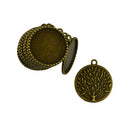 20pcs Blank 25 mm Round Bezel Tray Tree of Life Cabochon Necklace Pendant